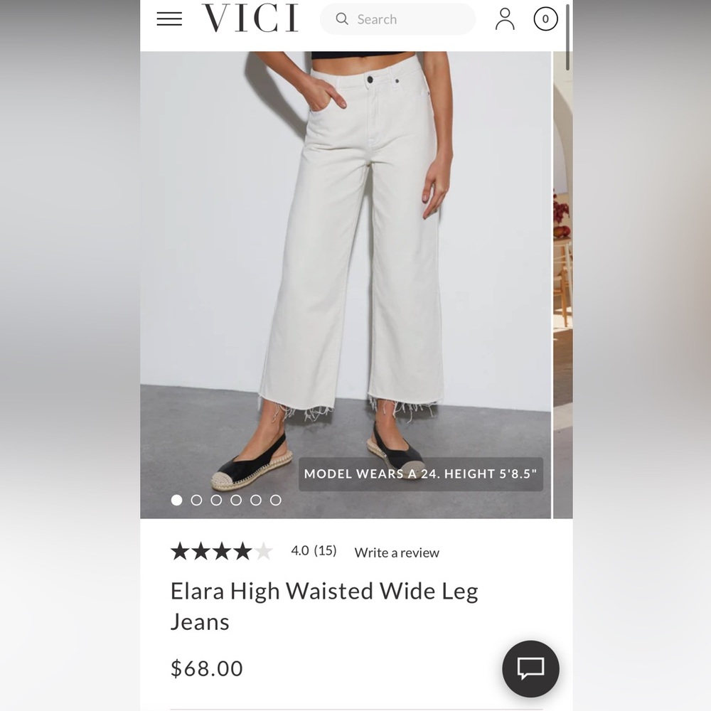 White wide leg jeans